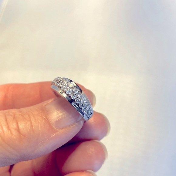 Silver 925 CZ wedding band ring - Picture 8 of 9